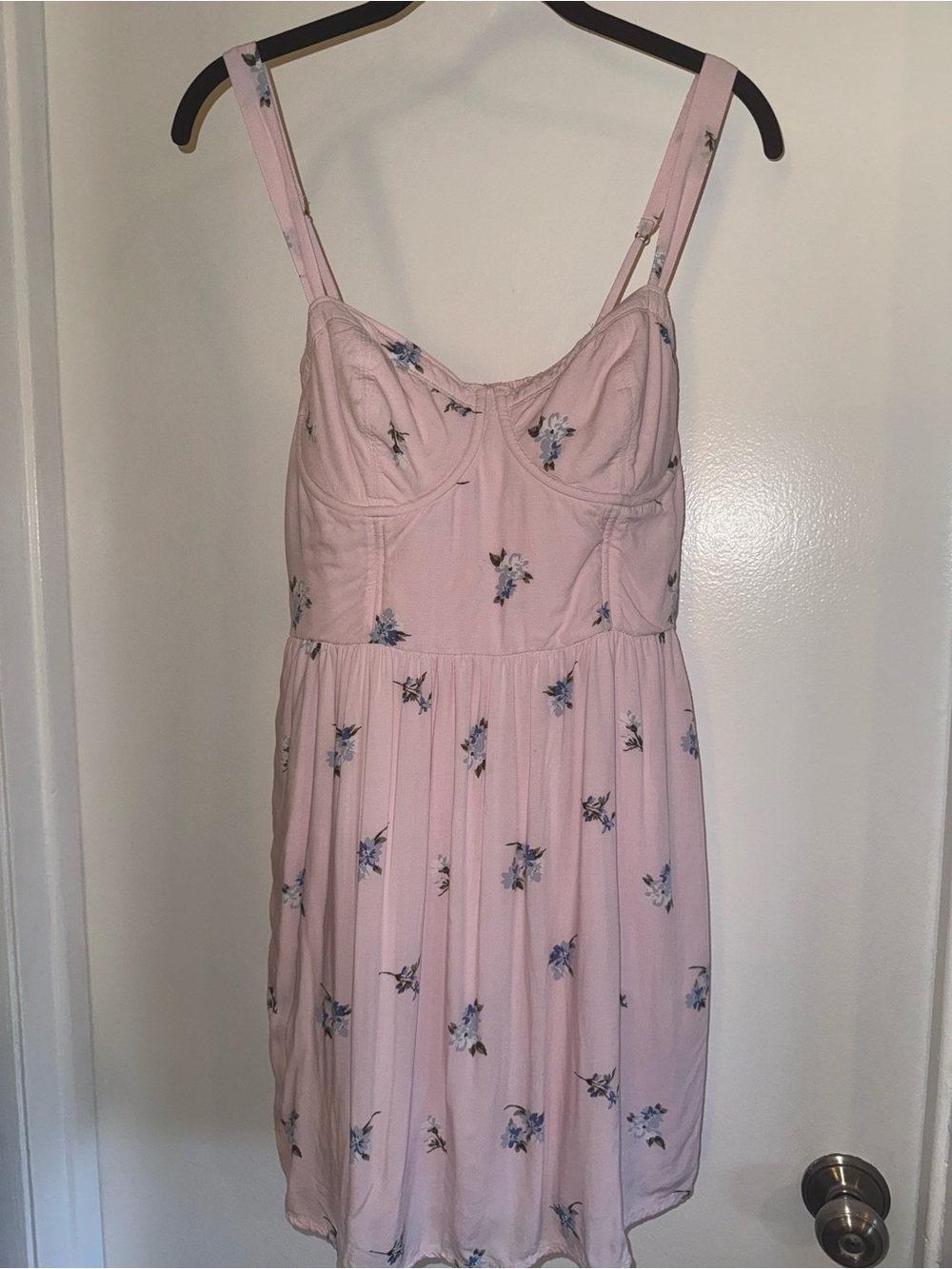 Abercrombie & Fitch Pink Floral Bustier Sundress Size L Cottagecore